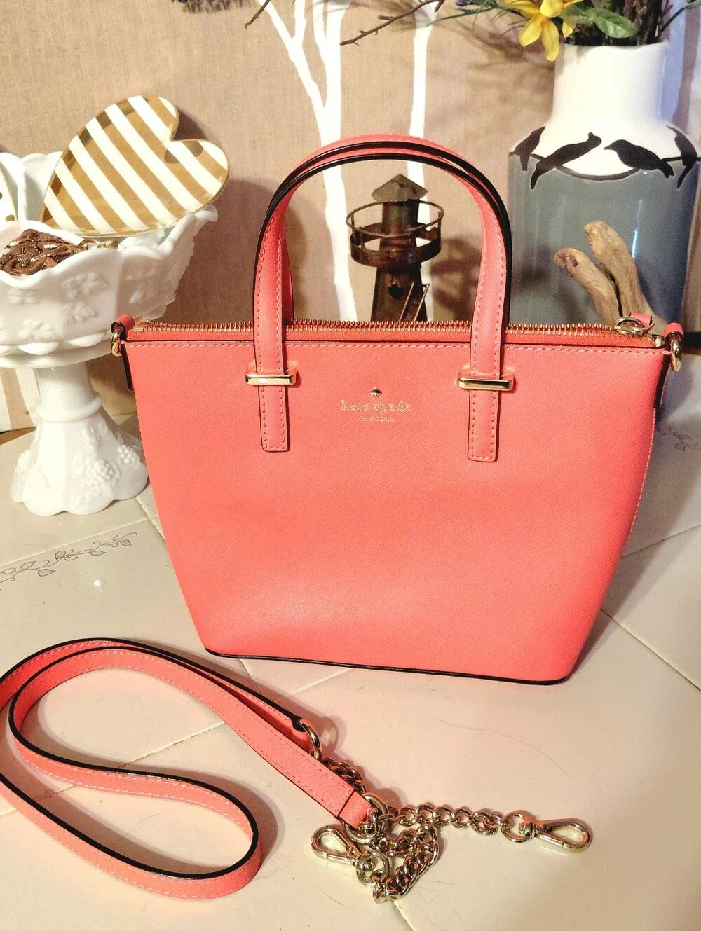 Kate Spade NY Crossbody Cedar Street Harmony, Color Bright Papaya, Like New SALE - Picture 2 of 6